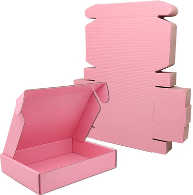 Recyclable Custom Mailing Corrugated Logo Pink Cardboard Paper Cartons Announcement Box Wedding Clothes Gift Box Packaging